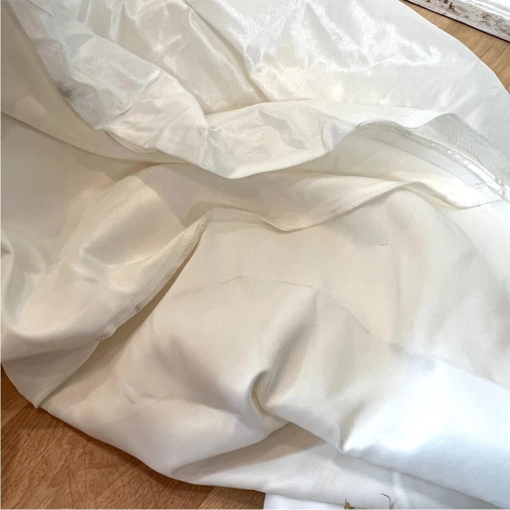 Pronovias Wedding Dress Gown “Reyes” Size 4 A-Line Taffeta Bling Strapless - Picture 6 of 8